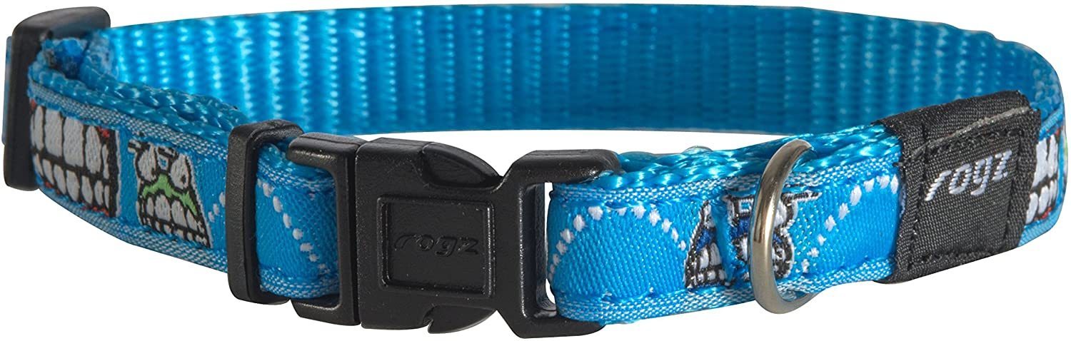 Rogz Armed Response Comic Blue Dog Collar Size XL (43-70cm) RRP £9.99 CLEARANCE XL £6.99